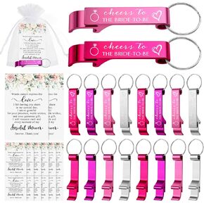 24 Sets Bridal Shower Favors for Guests Include 24 Bottle Opener Keychains Cheer to The Bride to Be Keychain with Thank You Cards Bridal Shower Gifts Bridal Shower Game Prizes Souvenirs
