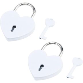 2 PCS Padlock with Keys,Heart Shaped Lock Mini Lock for Jewelry Box Storage Box Diary Book,Black