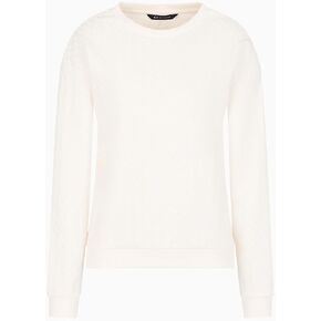Armani Exchange Women's Cotton French Terry Sweatshirt with All Over Ax Logo