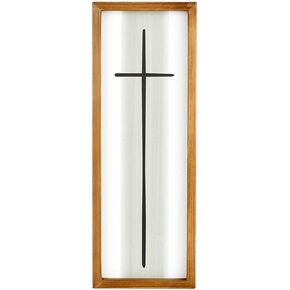 Creative Brands Inspirational Wooden Art with Frame for Home, Church or Chapel Cross Wall Décor at Faithworks, 4.5 x 12.5-Inch, Gray