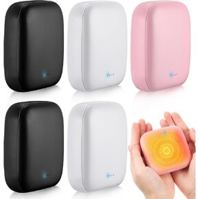 Leinuosen 6 Pack Rechargeable Hand Warmers Electric Hand Warmer Pocket Portable Heater 3000mah Double Sided Warming Portable Heater for Winter Hunting Golf Camping Women Men Gifts, Black White Pink