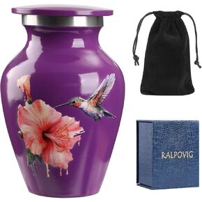 Small Urns for Ashes,urn for Ashes for Adult Male and Women,Small urns for Human Ashes Keepsake （Purple）