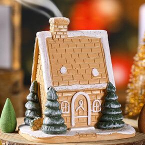 Sieral Christmas Backflow Incense Holder with Incense Cones Christmas Incense Burner Christmas Resin Backflow Incense Holder for Xmas Winter Table Decor (31, Gingerbread House)
