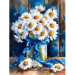Flower Cat Diamond Painting Kits,5D Diamond Painting Kits for Adults,DIY Diamond Painting Diamond Art,Round Full Drill Diamond Art Kits gem art Crafts for Home Decor Gift-12x16in