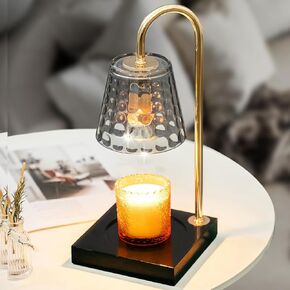 Mocalido Candle Warmer Lamp, Electric Candle Warmer with Timer, Dimmable, Christmas Birthday Gifts for Women Mom, Candle Top Melting, Glass Candle Heater Lamp for Scented Jar Candles, Black