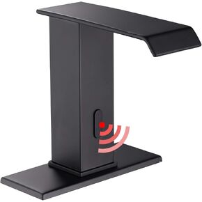 مستشعر تلقائي من النيكل المصقول صنبور حوض الحمام بدون لمس مع لوحة غطاء صنابير الغرور حر اليدين شلال مياه الحمام مع صندوق التحكم وخلاط درجة الحرارة من GGStudy in Kuwait