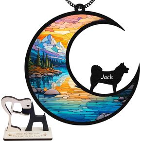 6 بوصات مصغرة من Schnauzers Dog تذكارية Suncatcher شخصية اسم الكلب زخرفة هدايا التعاطف لمحبي الكلاب الحيوانات الأليفة الفجيعة هدية تذكار الكلب نافذة السيارة المعلقة SCD-B2-6-79