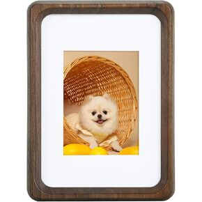 3 inch Wood Small Picture Frames, Natural Beech Wooden Photo Frame, Desktop Cute Mini Small Photo Frame with Mat, Displays 1.2x2 Picture with Mat or 2x3 Without Mat for Tabletop Display