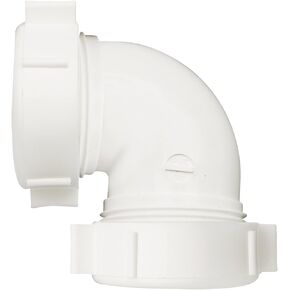 Plumb Pak PP20555 مرفق أنبوب تصريف الحوض مع غسالة تقليل، 90 درجة، 1-1/2 بوصة، بلاستيك، أبيض