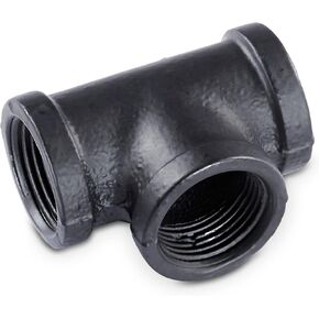 pamo Industrial Steel Pipe Fitting for DIY Industrial Clothing Rack Project - 3/4" Tee - Industrial Pipe Shelving Vintage Style