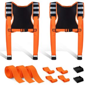 Moving Straps for Dolly, 2 Persons Moving and Lifting Straps with Padded Vest, Extra Protection, Adjustable Non-Slip, for Heavy Furniture, Mattress, Appliance (Medium, Alloy Buckles)