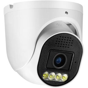 8MP IP PoE Mini Dome Camera,49ft Nightcolor Security Outdoor 2.8mm wide angle Lens,Built-in Mic two way talk,Human/Vehicle Detect,Active Deterrent,128° Diagonal 4K@20fps,Hik&Dahua,NVR onvif compatible
