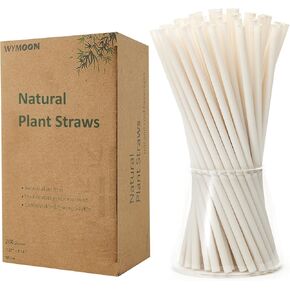 Biodegradable Straws made of Natural Plant | 200 PCS 7.8'' Compostable Eco-Friendly Drinking Straws Disposable | Durable for Hot & Cold Drinks