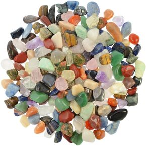2 lbs Assorted Tumbled Natural Brazilian Stone Mix - Over 35 Stone Types - Small 0.5" to 1" Average Size - Perfect for Arts Crafts, Gifts, Decorations, Wicca and More