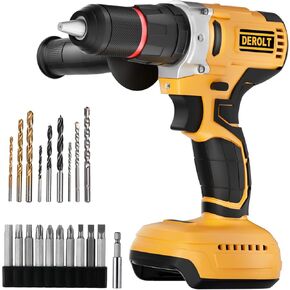 Cordless Hammer Drill 20V Brushless for Dewalt 20V MAX Battery, Compact Impact Driver, 1/2" Hammer Drill for Concrete with Variable Speed, Handlebar for Home Improvement, Woodworking, Metal(Tool Only)