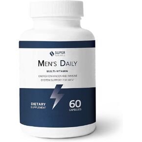 Super Naturals Men's Daily Multivitamin Energy Enhancer and Immune System Support for Men (60 Capsules, 30 Day Supply)
