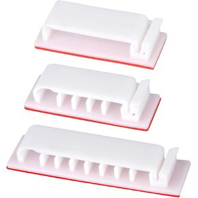 Cable Management Clips, 20Pcs Cable Organizers Wire Clips Cord Holder for TV PC Ethernet Cable Under Desk Home Office (Black)