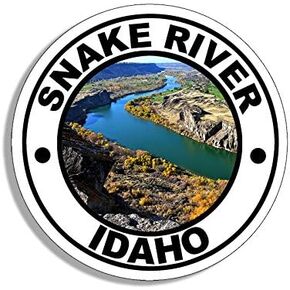 Round Snake River Idaho Sticker (Pacific Northwest River Vinyl for Car (3 inch)