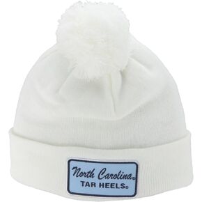 ZHATS Standard NCAA Officially Licensed Pom Beanie Patch Brick White, One Size