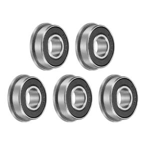 uxcell 5pcs FR6-2RS Flanged Ball Bearing 3/8 x 7/8 x 9/32 Chrome Steel Double Rubber Seals Miniature Bearing, Deep Groove Ball Bearings, P6 (ABEC 3)