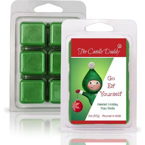 The Candle Daddy Go Elf Yourself - Heated Holiday Scented Wax Melt - 1 Pack - 2 Ounces - 6 Cubes - Funny Present
