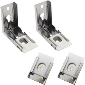 2 Sets 2.8x1.2inch Silver Metal Vertical Blind Mounting Bracket Replacement Mounting Hardware for Interior and Exterior Zebra Roller Blinds and Soft Screen Shades