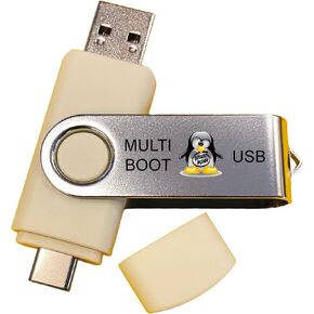 Universal 6-in-1 Linux Best Operating Systems Collection Install Recovery MultiBoot Bootable Live USB Flash Thumb Drive for PCs and MACs USB-C Compatible