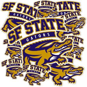 Desert Cactus San Francisco State University Stickers SFSU Gators Vinyl Decals Laptop Water Bottle Car Scrapbook 13.43x10.94 Sheet T3 (Type 3-1)