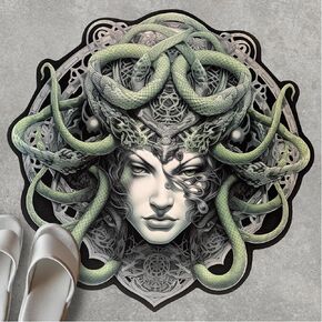Snake Rug, Medusa Gothic Moody Decor Bath Mat Water Absorbent with Anti-Slip Backing - Cthulhu Tentacles - A Unique Shape Rug