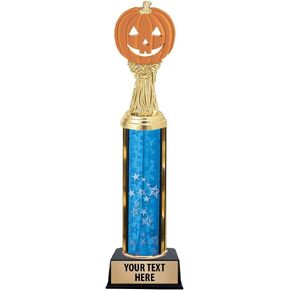 11" Orange Halloween Pumpkin Trophies - Customized Halloween Contest Trophy Awards Prime