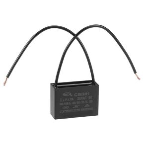 CBB61 3uF Ceiling Fan Capacitor 250V AC 25/70/21 ±5% 50/60Hz Cylinder 37x26x15mm with 2 Wires Metalized Polypropylene Film Capacitors for Electric Fan Pump Motor Generator,1 PCS