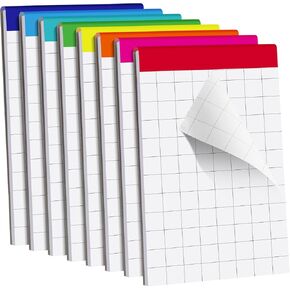 Tenceur 8 Pack Grid Paper Pad 4 x 6 Journal Paper Small Notepads 30 Sheets Paper Notebook 80gsm Memo Pads Math Grid Note Pad Scratch Pads Assorted Colors for Journaling Office (4 Squares Per Inch) [Unknown Binding]