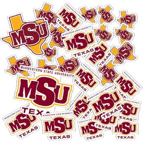 Desert Cactus Midwestern State University Sticker Mustangs MSU Texas Stickers Vinyl Decals Laptop Water Bottle Car Scrapbook T1 (Type 1-1)