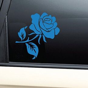 Rose Vinyl Decal Laptop Car Truck Bumper Window Sticker - Blue