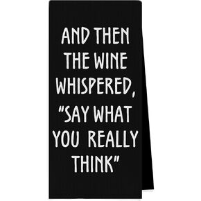 Wine Lovers Dish Towel - Funny Wine Gifts Decorative Waffle Weave Kitchen Towels, Wine Lover Gifts for Women Tea Hand Towel, Housewarming Gift (16×24 Inches)
