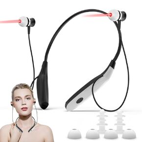 Red Light Therapy Device for Nose & Ears, 650nm Portable Red Light Ear Therapy Device, 2 in 1 Laser Therapy Device Kit With Ear Canal Silicone Cover and Nasal Silicone Sleeve
