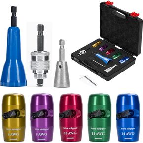 Wire Stripper Twister Tool for Drill, 2024 Upgraded Wire Stripping Tool & Wire Twisting Connector for Cutters 6-14 AWG, 8 In 1 Professional Electrician Wire Nut Twister Stripping and Twisting Tool