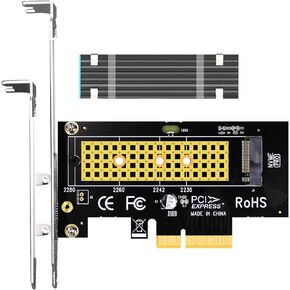 GLOTRENDS M.2 PCIe NVMe 4.0 Adapter with M.2 Heatsink and M.2 Screw, PCIE X 4 Full Speed (PA09-HS10)