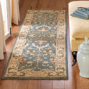 SAFAVIEH Heritage Collection Runner Rug - 2'3" x 14', Blue & Beige, Handmade Traditional Oriental Wool, Ideal for High Traffic Areas in Living Room, Bedroom (HG811B)
