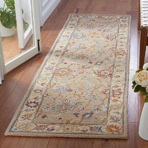 SAFAVIEH Heritage Collection Runner Rug - 2'3" x 8', Brown & Beige, Handmade Traditional Oriental Wool, Ideal for High Traffic Areas in Living Room, Bedroom (HG825A)