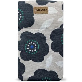 AHOI Padded Cotton Phone Sleeve with Flap Opening - Handmade Phone Case Compatible with iPhone 13/14/15 Pro Max, 13/14/15 Pro, 13/14, Galaxy S22 Ultra, Other (6.1-6.9 inches) (Organic)