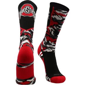 TCK Ohio State University Buckeyes Socks Woodland Camo Crew Length