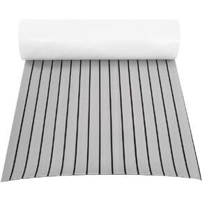 GOTOTOP Non-Slip Boat Flooring Decking Pad, EVA Foam Faux Teak Marine Fit for Yacht, 35 x 94 x 0.24inch(Light Gray)