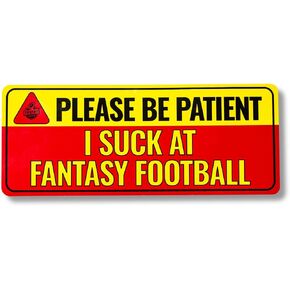 Fantasy Football Loser Car Magnet, Embarrassing Loser Award - Yellow