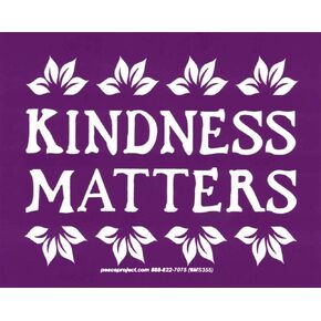 Peace Resource Project Kindness Matters - Small Bumper Sticker or Laptop Decal (3.75" X 3")