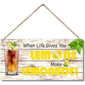 Lemon Decor Wood Hanging Sign, When Life Gives You Lemons Kitchen Decor Door Shelf Wall Decor Gift Wall Art for Farmhouse Home Office -25