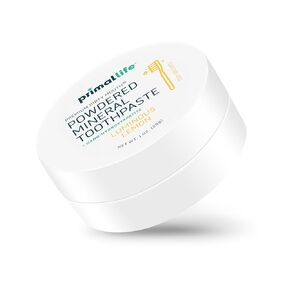 Primal Life Organics - Dirty Mouth Luminous Lemon Toothpowder, Tooth Cleaning Powder, Flavored Essential Oils with Natural Kaolin & Bentonite Clay, Good for 200+ Brushings, Paleo, Organic, Vegan