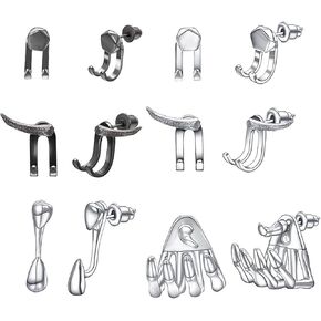 5/6 Pairs Stainless Steel Stud Earrings Set for Women Men Black And Silver Gothic Punk Hippie Earring for Teens Boys Girls Jewelry