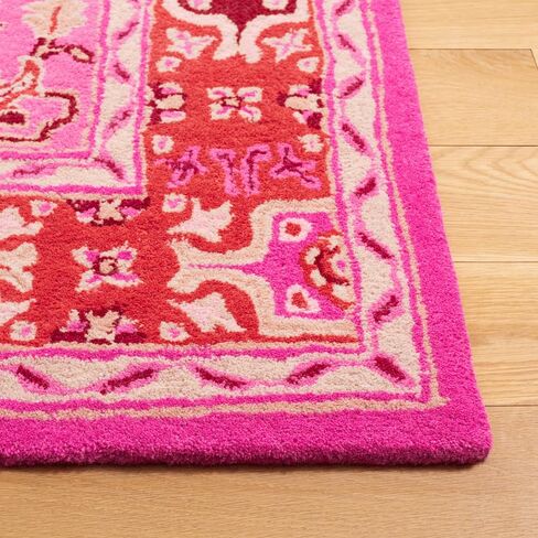 SAFAVIEH Bellagio Collection Area Rug - 5' x 8', Red & Pink, Handmade Medallion Wool, Ideal for High Traffic Areas in Living Room, Bedroom (BLG545B) in Saudi Arabia