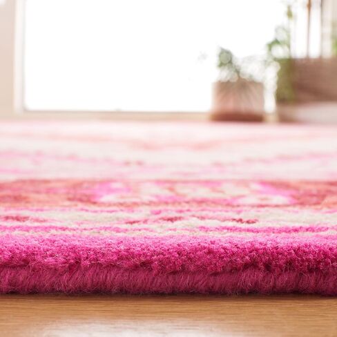 SAFAVIEH Bellagio Collection Area Rug - 5' x 8', Red & Pink, Handmade Medallion Wool, Ideal for High Traffic Areas in Living Room, Bedroom (BLG545B) in Saudi Arabia